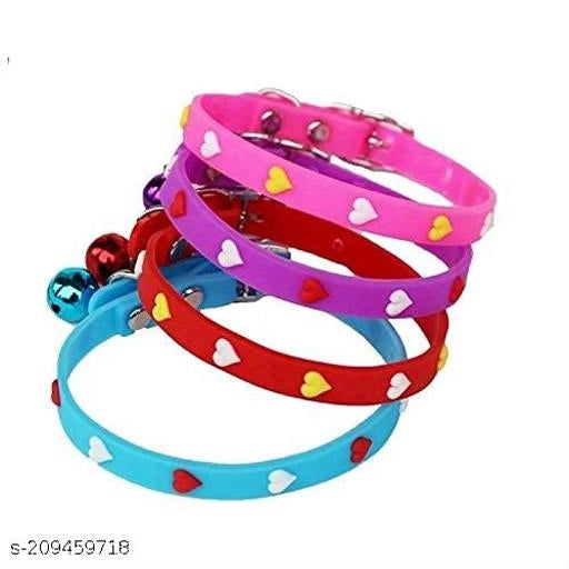 Collar Belt for Cat for (Multicolor, Pack of 4)
