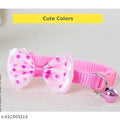 Adjustable Cat Collar with Bell (Multicolor, Pack of 1)