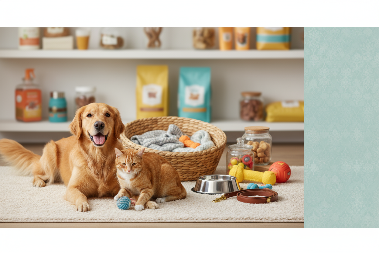 create a slider image for my website. My niche is pet add some related product also